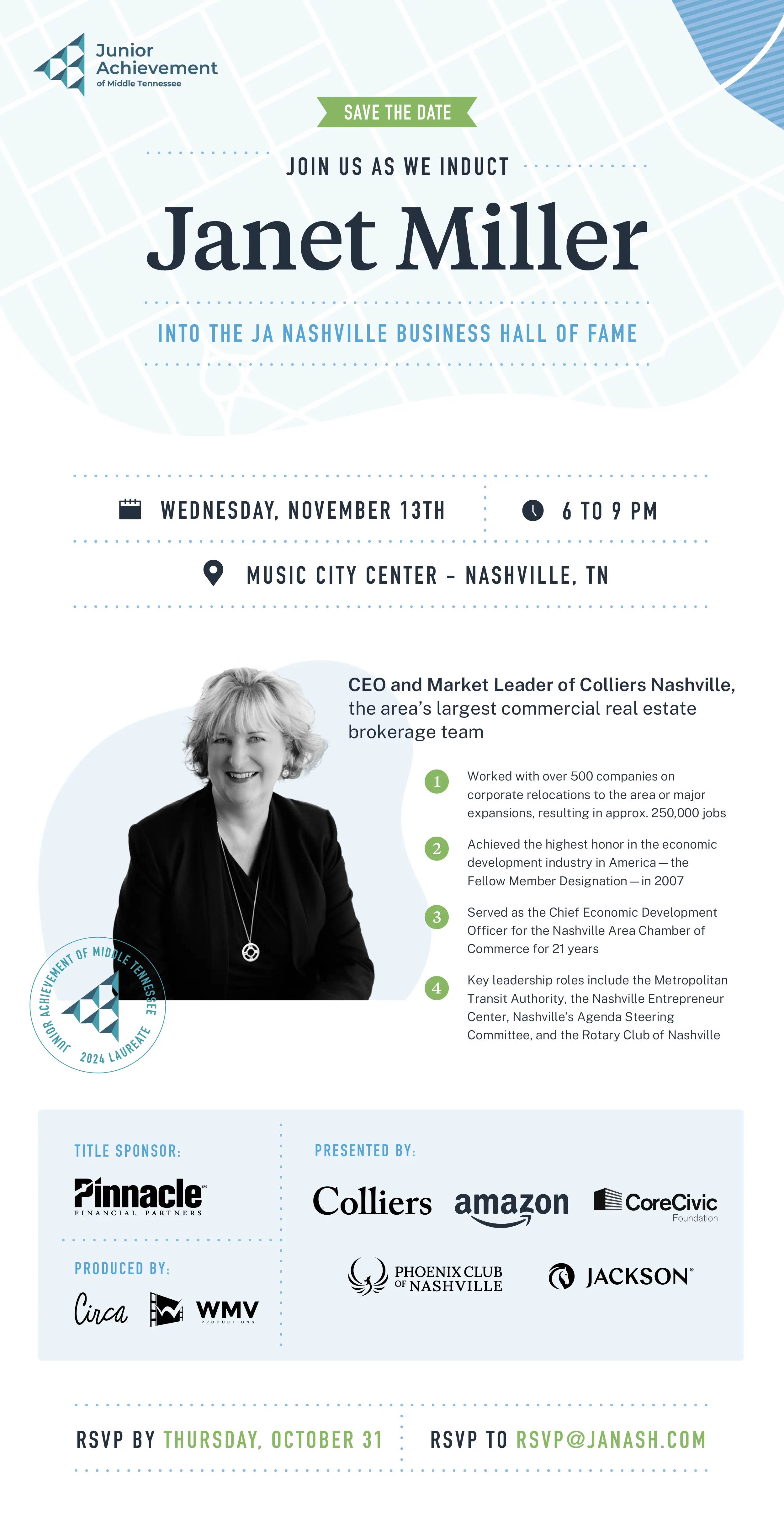 JA Nashville Business Hall of Fame Invite